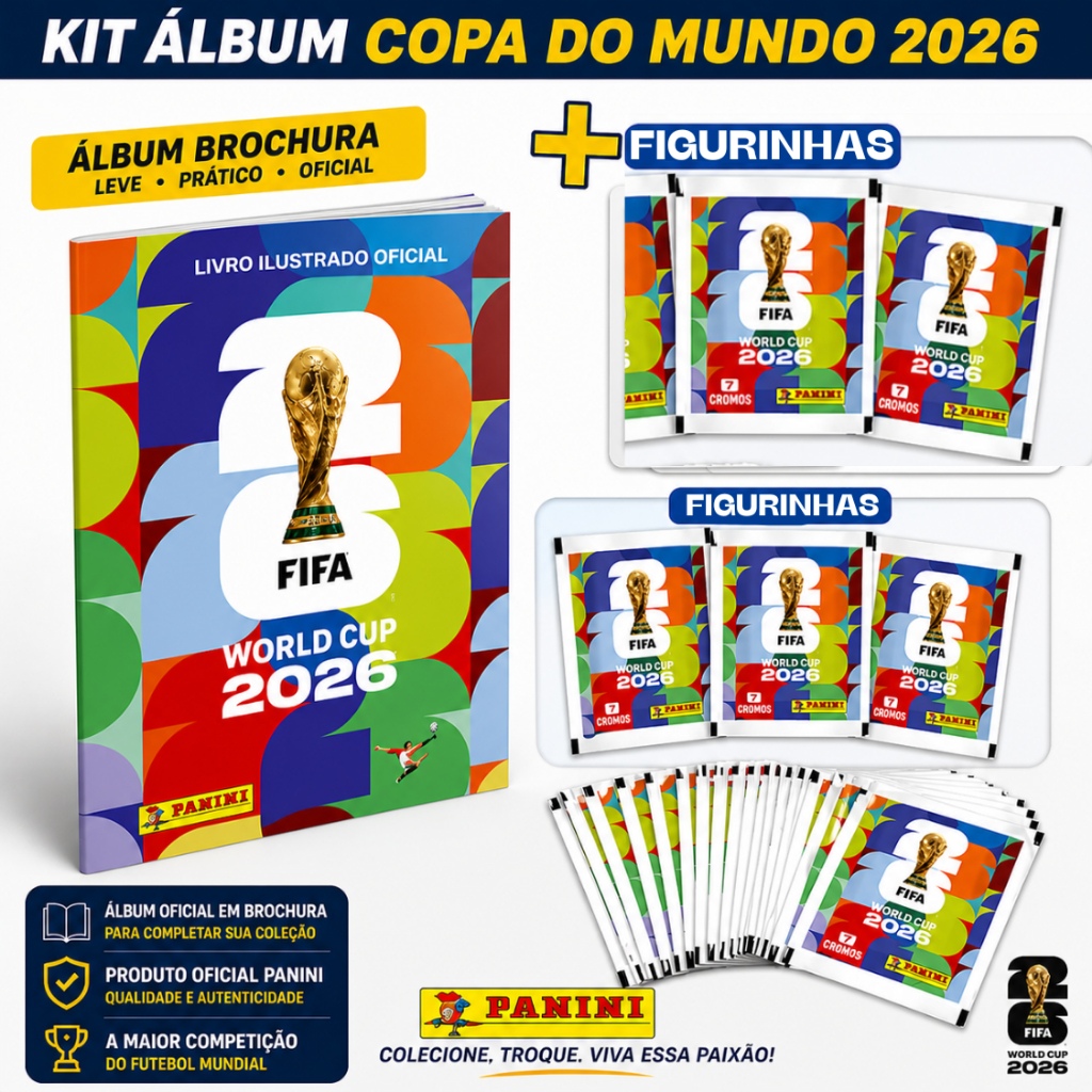Álbum da copa do mundo 2026 + Figurinhas Original Panini