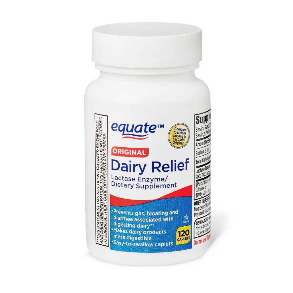 Suplemento Lactase Equate 120 Cápsulas Sem Sabor Para Intolerância À Lactose