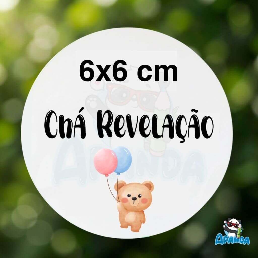 Adesivos Personalizados 6x6 cm Chá Revelação com Sua Logo ou Arte