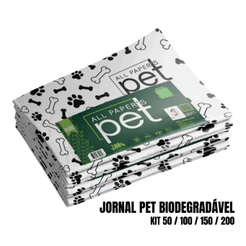 Kit Jornal Pet Higiênico 100 Folhas Biodegradável Atóxico Não Mancha