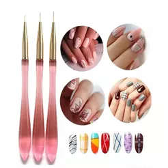 Kit com3 Pincel Fino para Nail Art