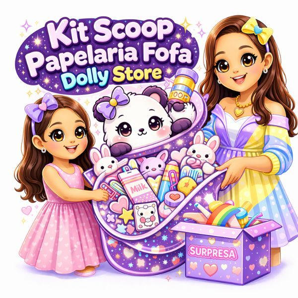 KIT SCOOP - PAPELARIA FOFA KAWAII - kits papelaria/caneta fofa/caderno/caneta gel/acessórios e muito mais