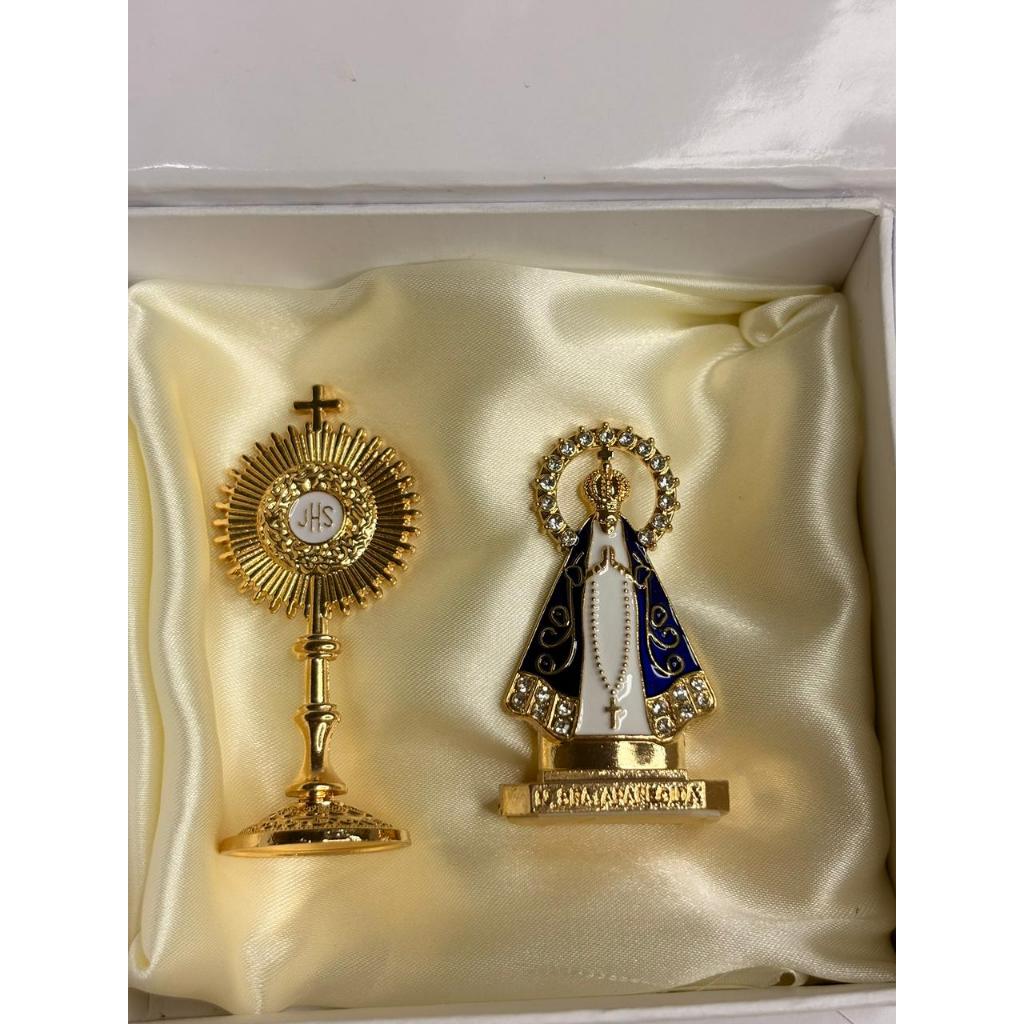 Caixa Personalizada Kit Mini Ostensório e Nossa Senhora Aparecida