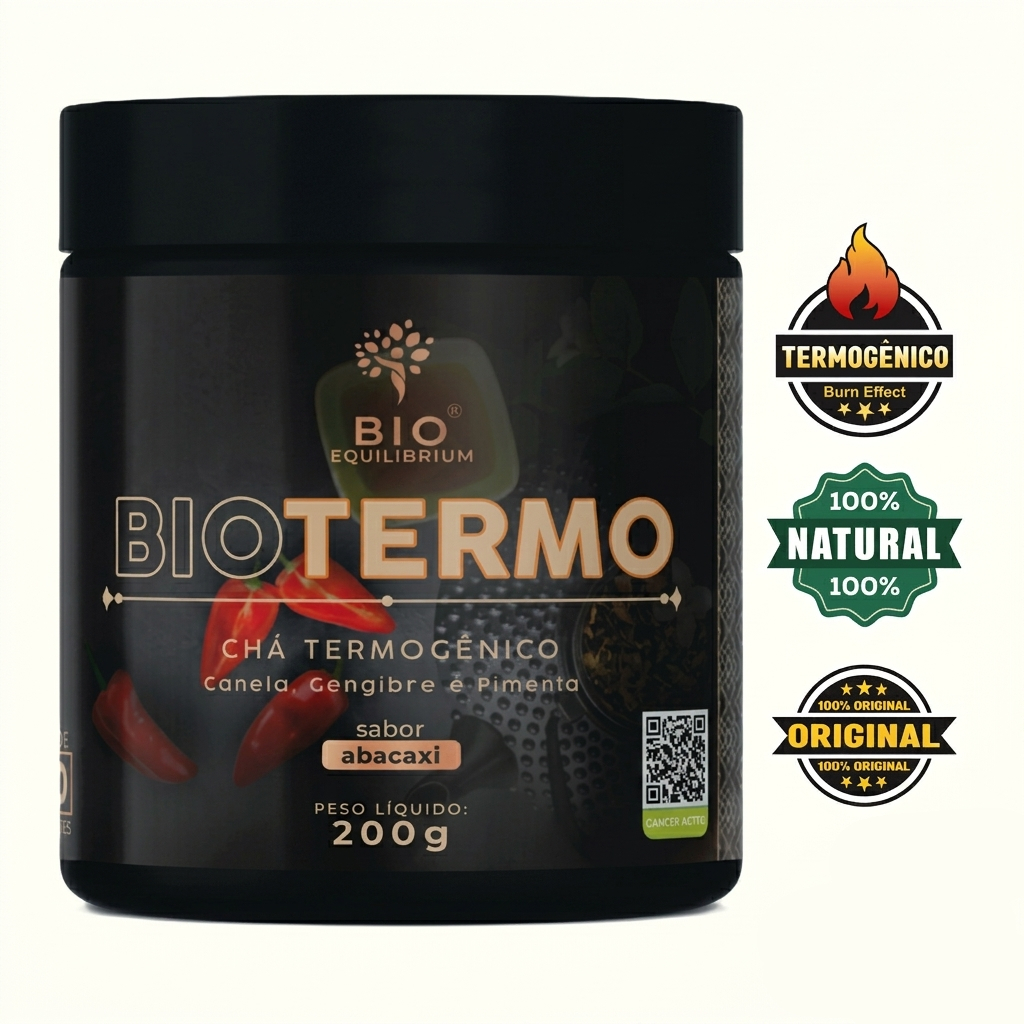 Chá Termogênico Natural BioTermo 200g com Gengibre e Pimenta | Sabor Abacaxi | Bio Equlibrium