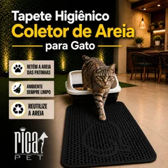 Tapete Higiênico P/gatos Anti Sujeira Coletor De Areia Ricapet