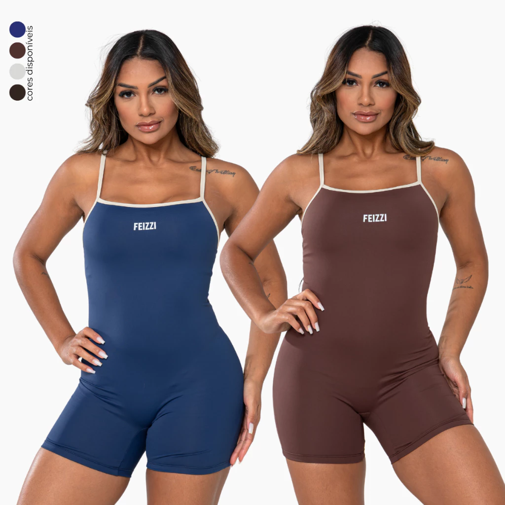 Macaquinho Fitness Poliamida Alcinha Fina Ginástica Treino Academia Fitness Roupas Femininas — imagem 1
