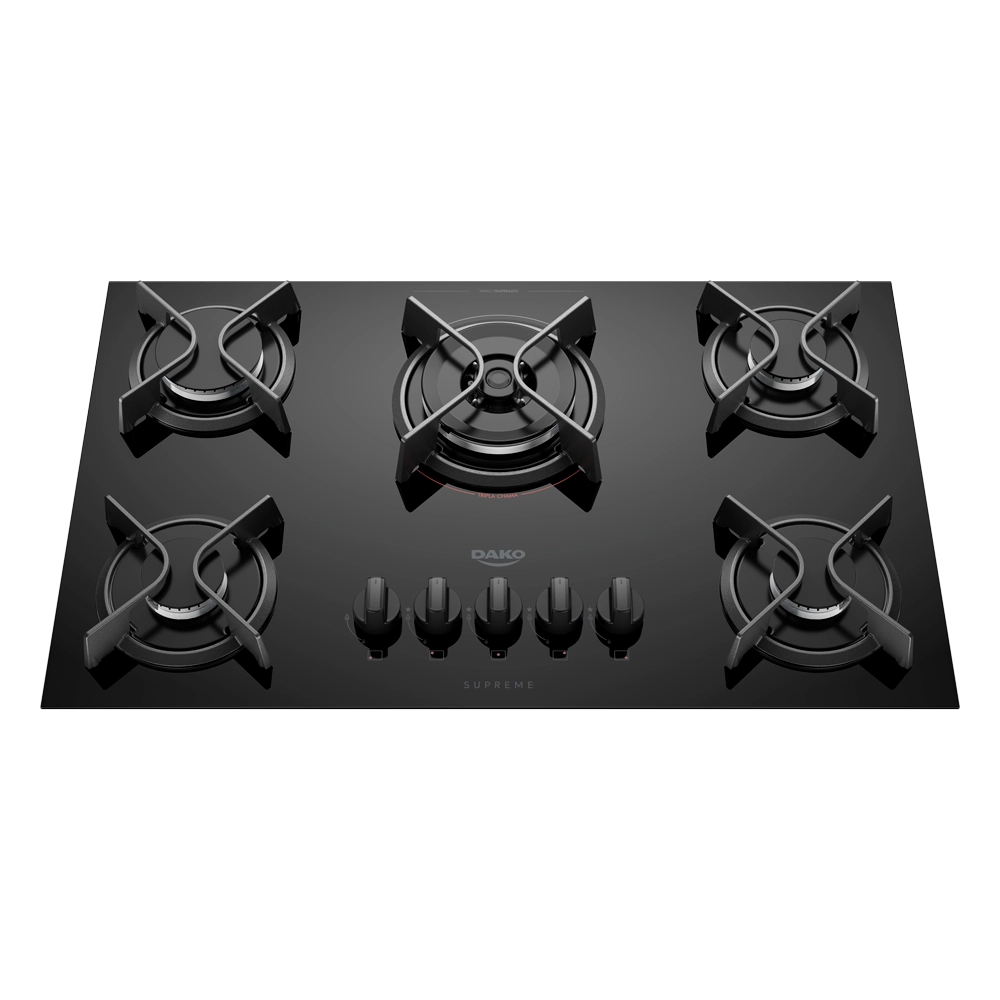 Cooktop Dako Supreme 5 Bocas - Acendimento Superautomático e Grades de Ferro Fundido - Bivolt