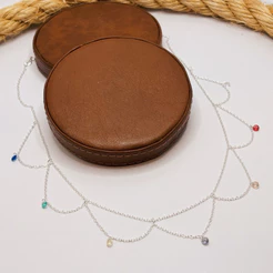 Choker Rendinha Colorida em Prata 925 Delicada e Sofisticada