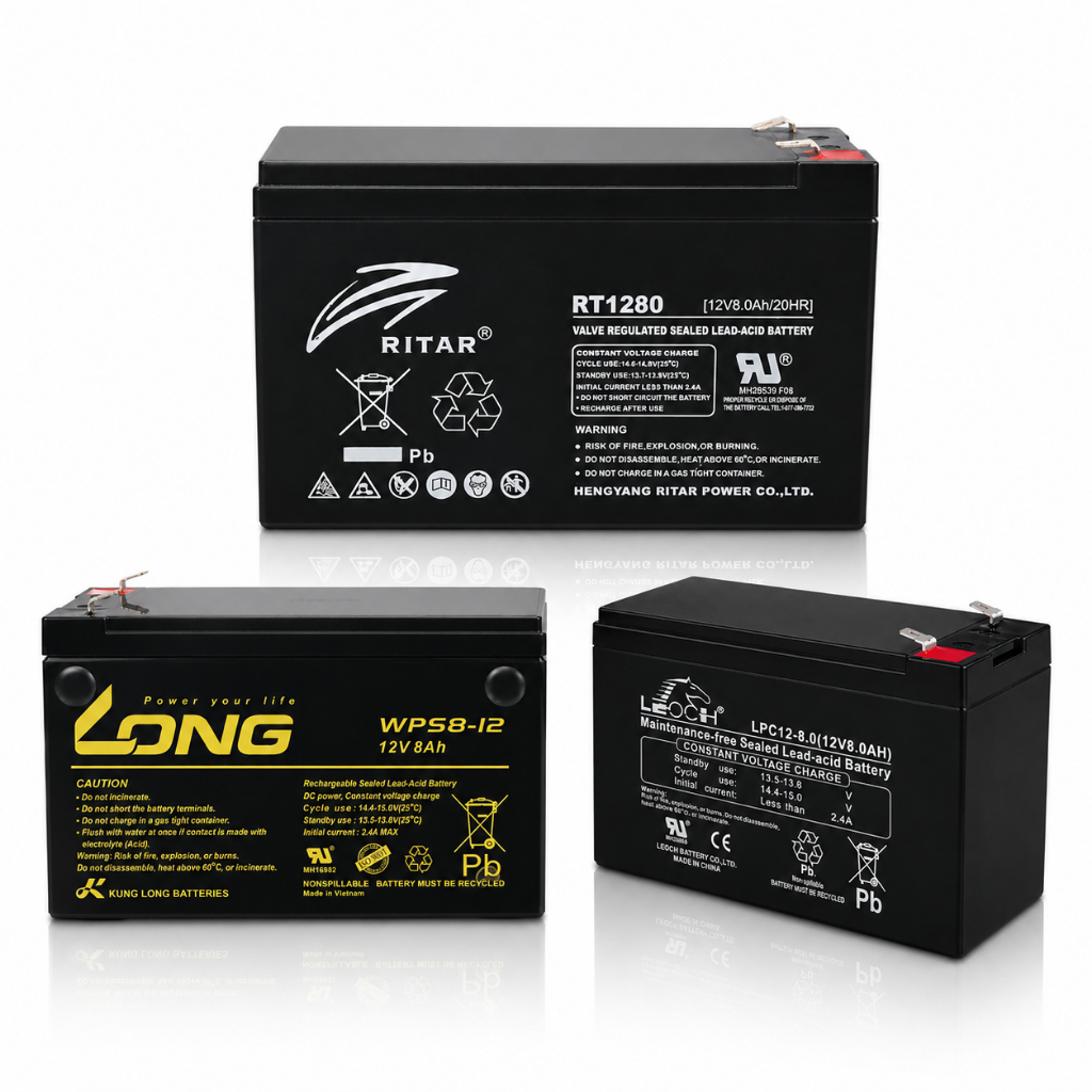 Bater!a Multimarcas 12V 8Ah -pulverizador Nobreaks (UPS), Alarmes, Sistemas de CFTV, Portões automáticos