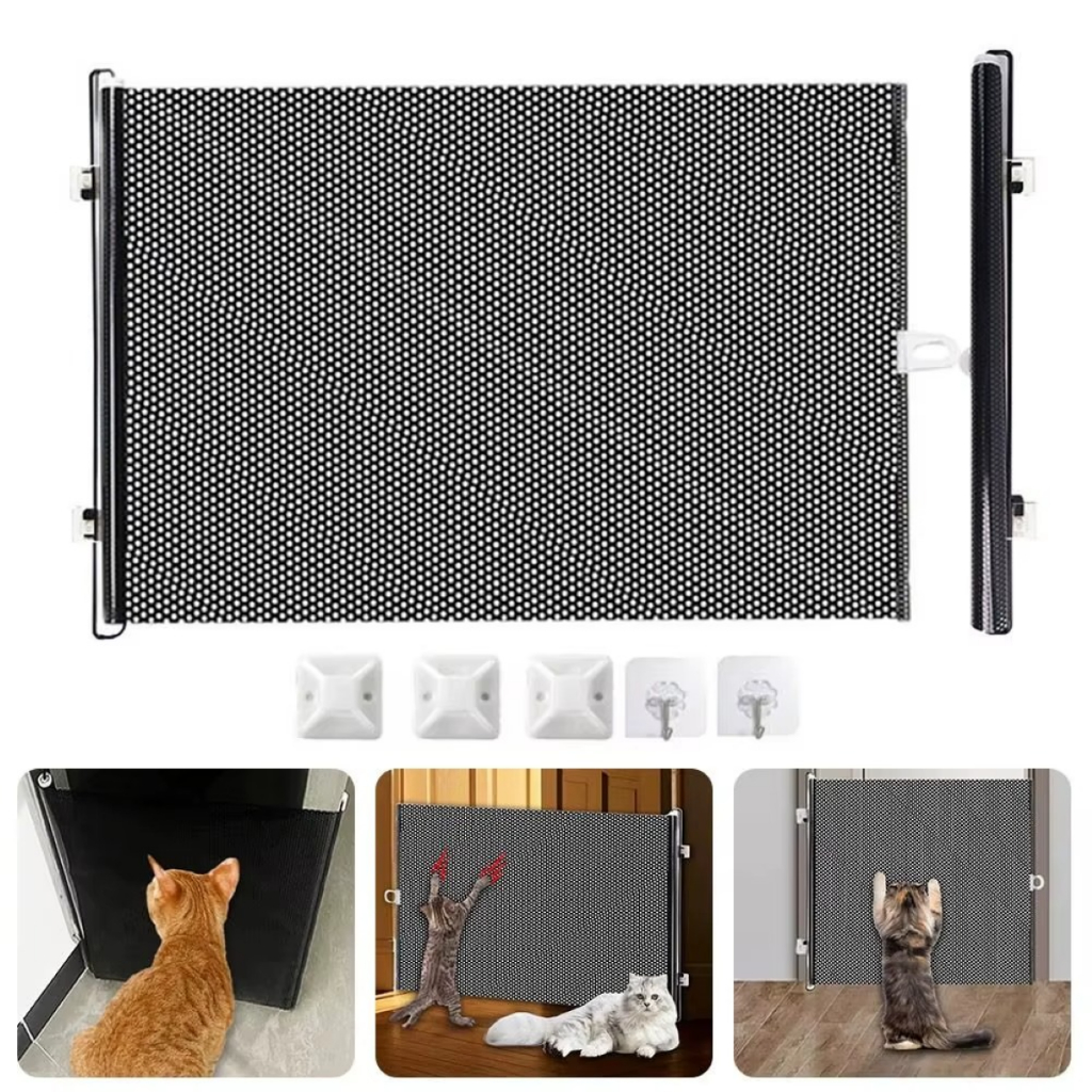 Portão Grade Tela Cercadinho Segurança Retrátil Para Pets Crianças Bebês Fixação Adesiva NF Pronta Entrega