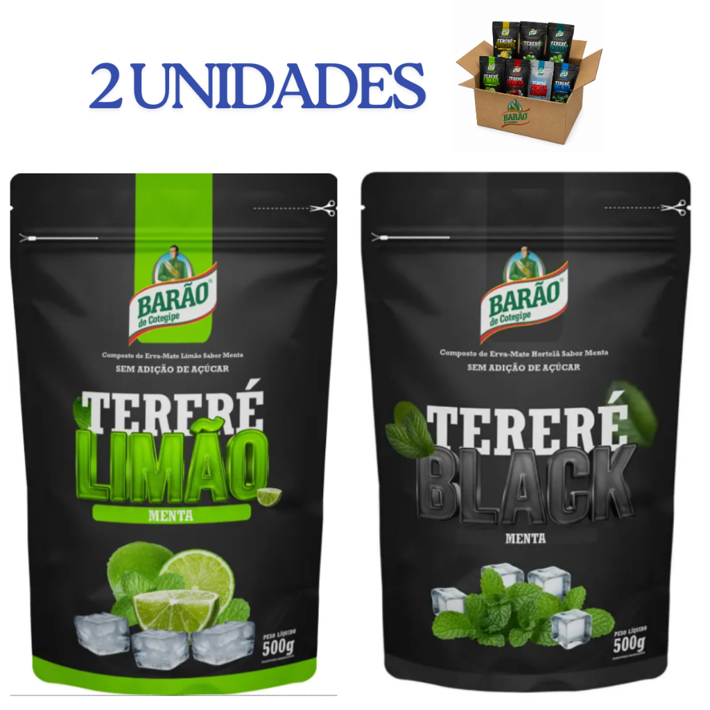 KIT 2 Ervas Mate Tereré BARAO 500g Premium Zero Acucar