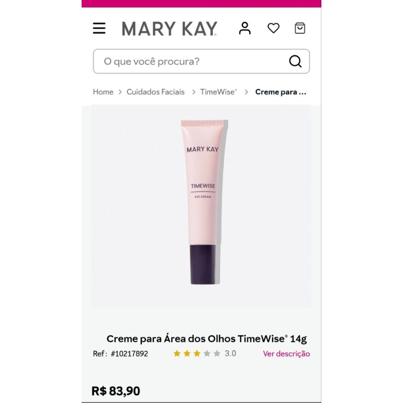 Mary kay Creme para Área dos Olhos TimeWise® 14g