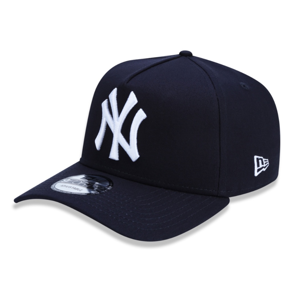 Imagem Boné New Era  9FORTY A-Frame MLB New York Yankees Marinho Logo Branco Unissex – Original