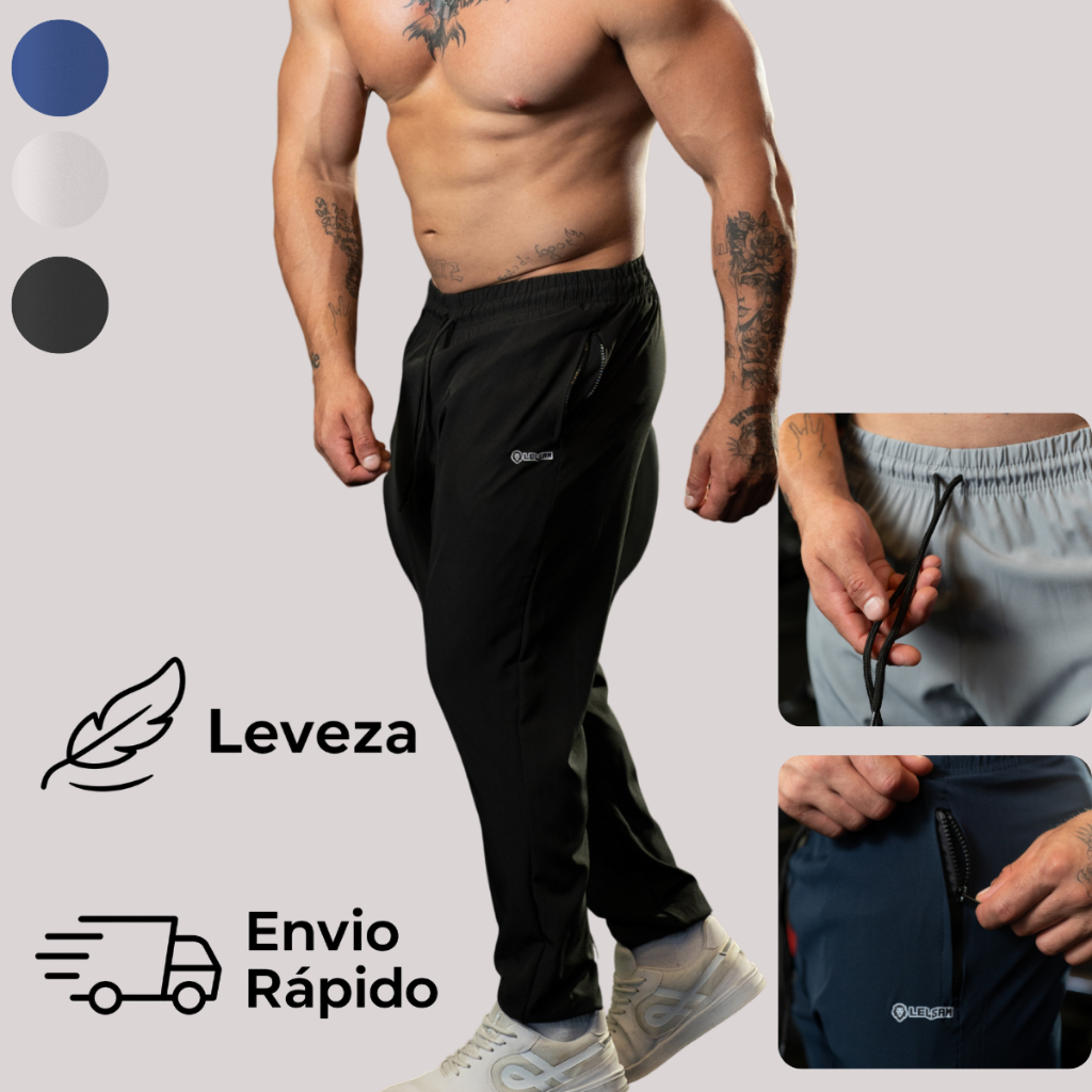 Calça Tactel Masculina Jogger Elástic Academia Esportiva treino fitness