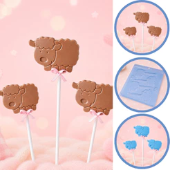 1~5 FORMA SIMPLES PIRULITO CORDEIRO 397 (D2) EM ACETATO BWB PARA BOMBOM E DOCES DE CHOCOLATE PÁSCOA. (CHOCO)
