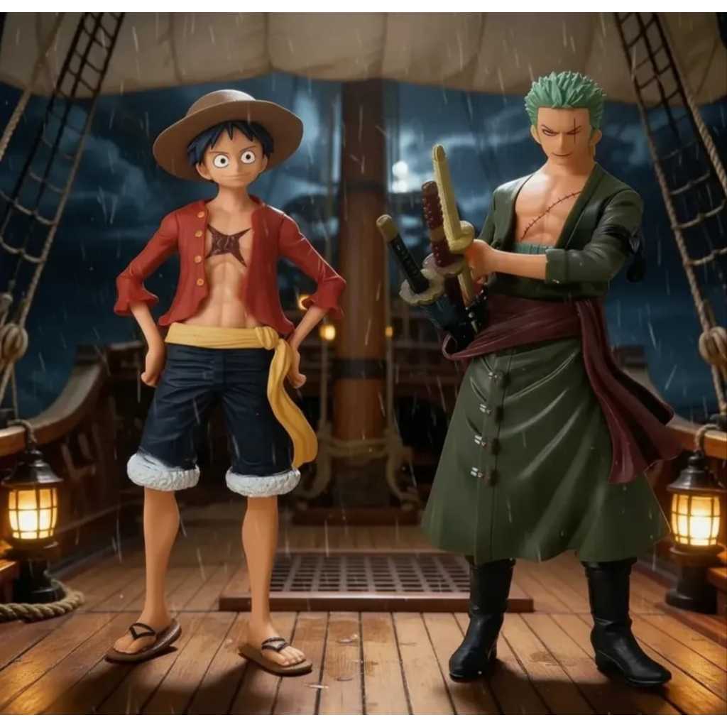 Action Figure One Piece - Bando do Chapéu de Palha e Outros Piratas - Luffy Zoro Sanji