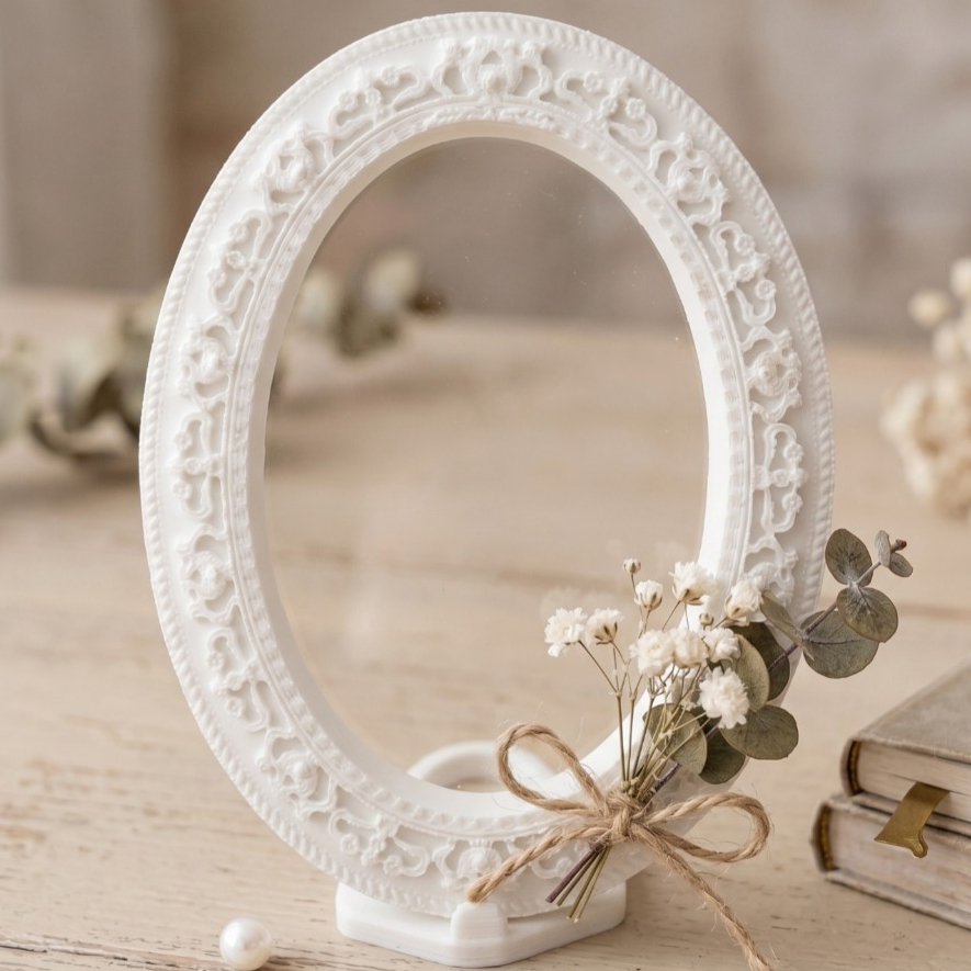 Moldura Resina C/ Suporte + Fundo Mdf Decoração Artesanato Lembrancinha Pintura