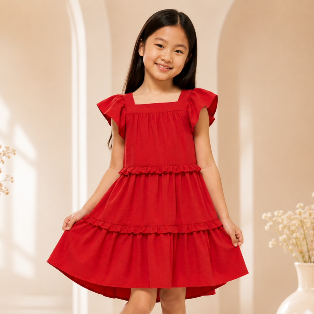 Roupa Infantil Menina Linho Delicado Confortável Moda Verão Macio Festas Vestido Natal Ano Novo