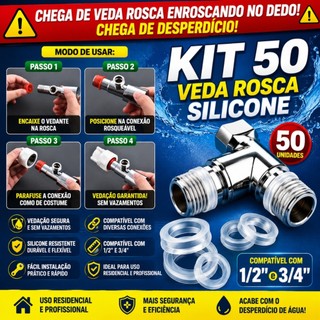 Junta De Vedação De Torneira À Prova D'água-50 Unidades De Anéis De Silicone - Veda Rosa 1/2 - 3/4