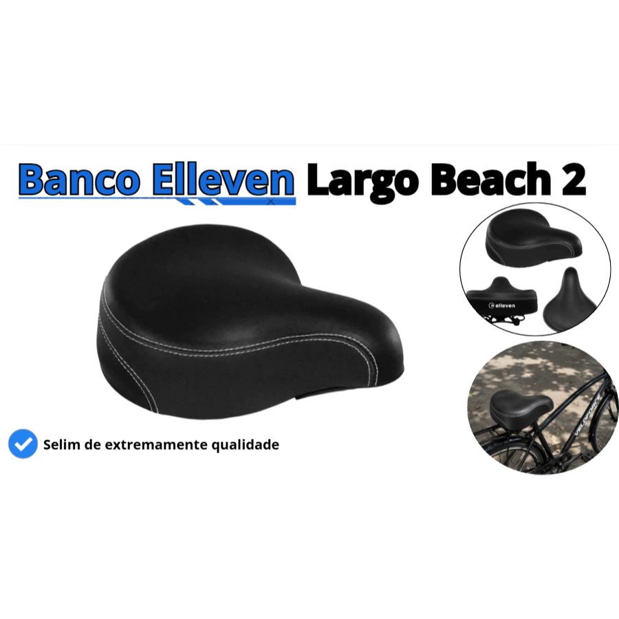 Banco Elleven Selim Confort Beach 2 Molas Bike Preto para Bicicleta MTB