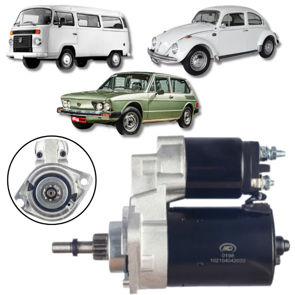 MOTOR DE PARTIDA VW FUSCA KOMBI 1976/1994 BRASILIA 9 DENTES