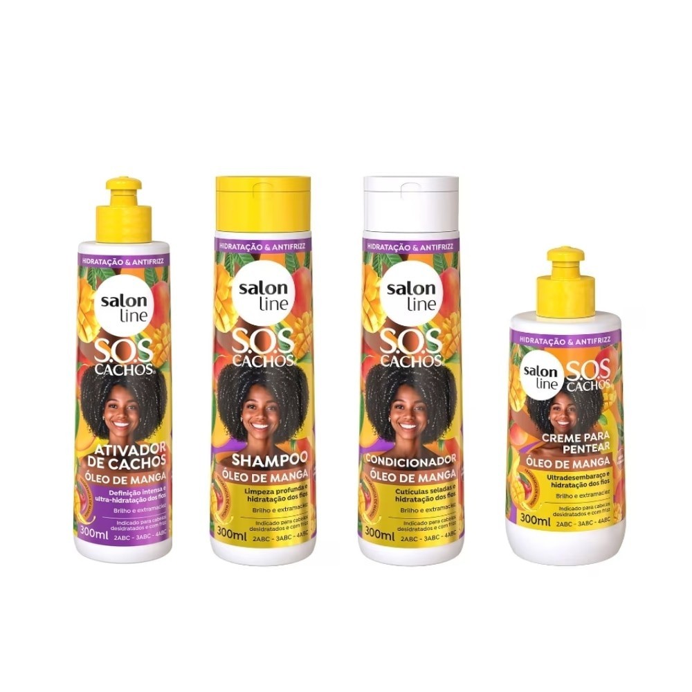 Kit SOS Cacho Óleo de Manga com Ativador de Cachos e Creme para Pentear