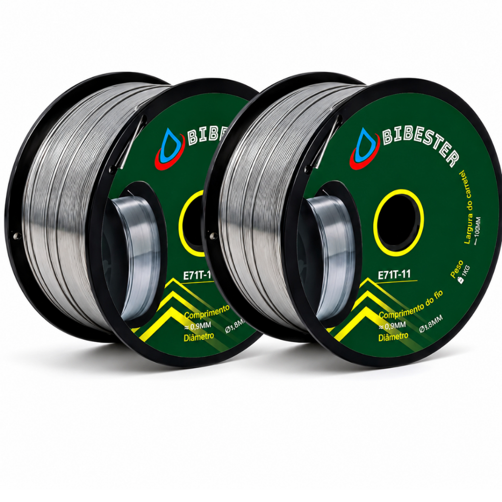 Kit 2 Arame De Solda Mig 1kg Tubular Uso Sem Gás 0,80mm Rolo E71T-11 Bibester