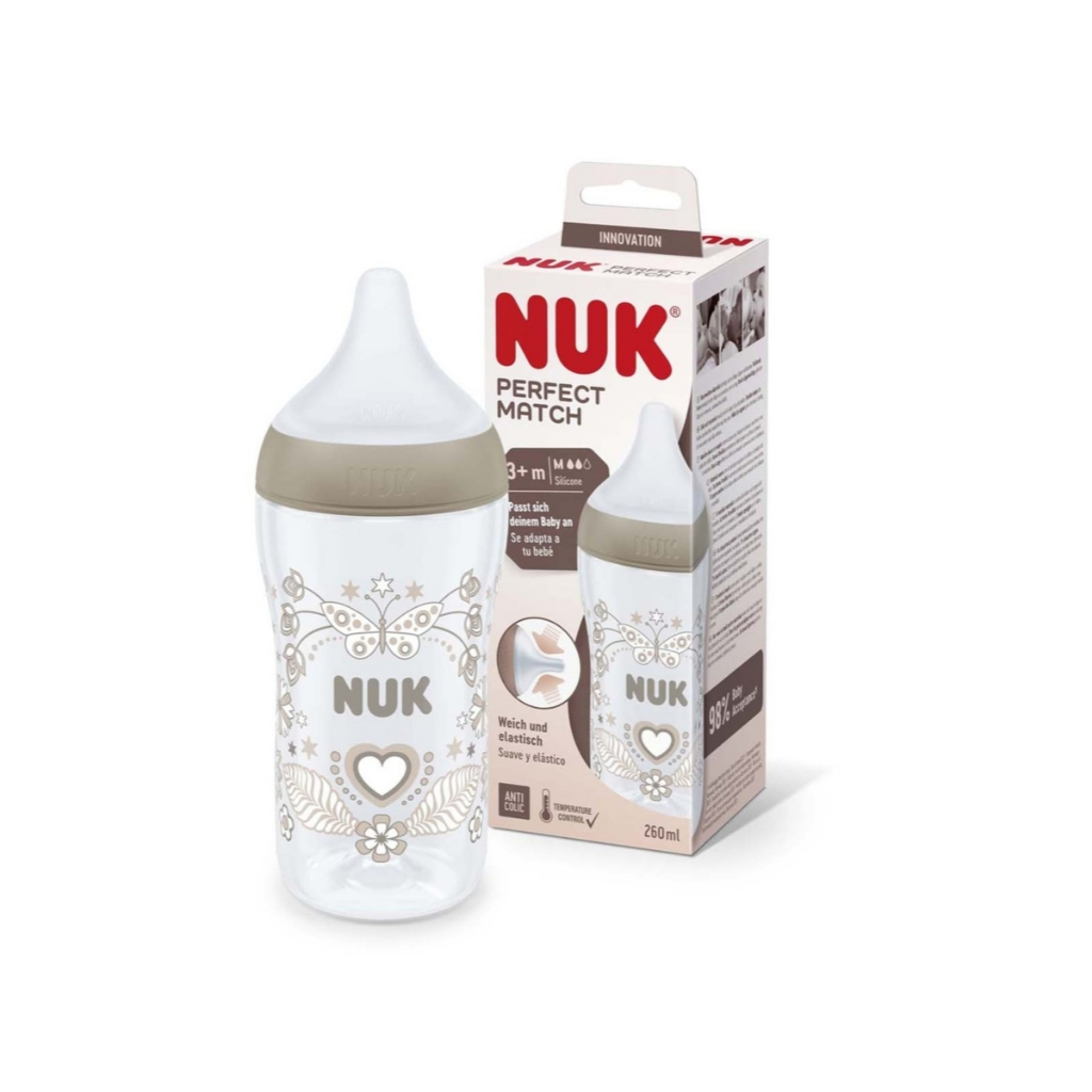 Mamadeira Nuk Perfect Match Mais 3 meses Heart 260ml