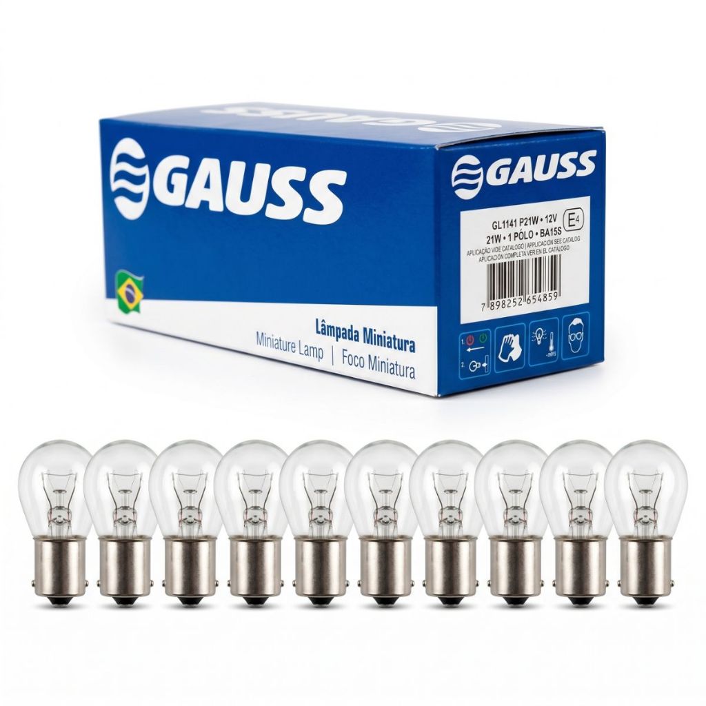Kit 10 Lâmpadas 1 Polo 12v 21w 1141 Pisca Seta Ré BA15S