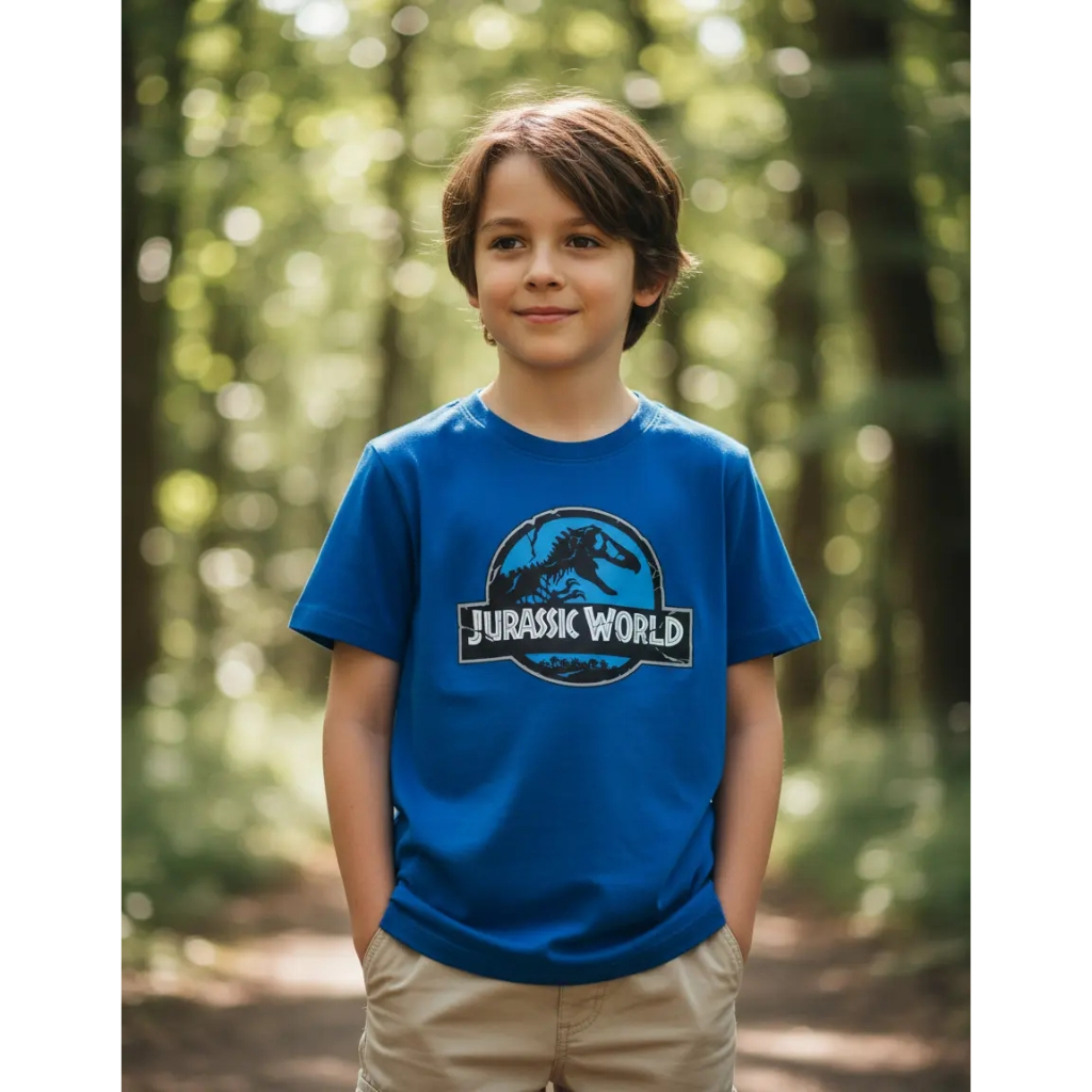 Camiseta Jurassic World Infantil Blusa Menino Menina Unissex Dinossauro T-Rex Premium