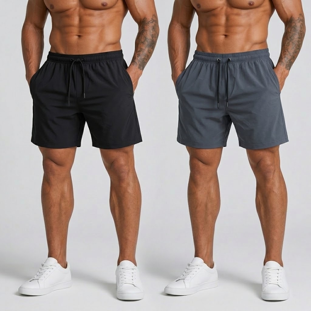 Kit 2 Bermuda Com Elastano Tactel Shorts Masculino Básico Liso Academia Cordão Praia Mauricinho Envio Imediato