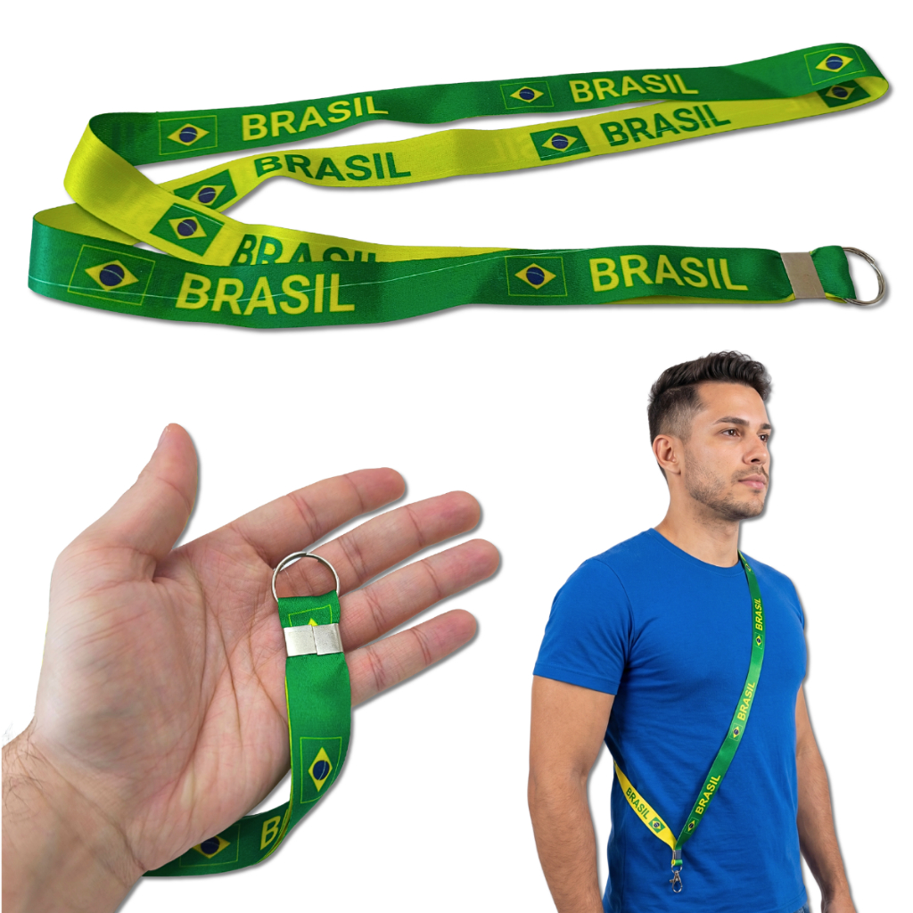 tirante brasil copa Chaveiro Moto cordão Porta caneca Lanyard