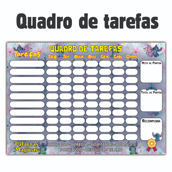 Quadro de Rotina Infantil Quadro de tarefas diárias Infantil Quadro de Tarefas Diária com Imã