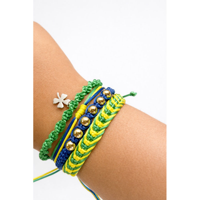 Kit de Pulseiras do Brasil Pulseiras minimalista Verde Amarelo copa do mundo