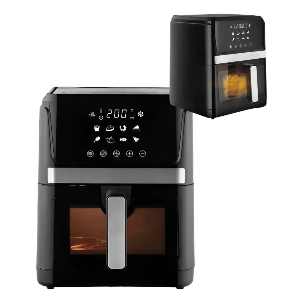 Fritadeira Elétrica Sem Óleo 8L Air Fryer Digital Touch 127V/220V 1600W Sensor De Abertura Forno