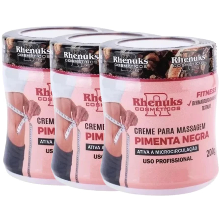 Gel Redutor Medidas Pimenta Negra Rhenuks 200g