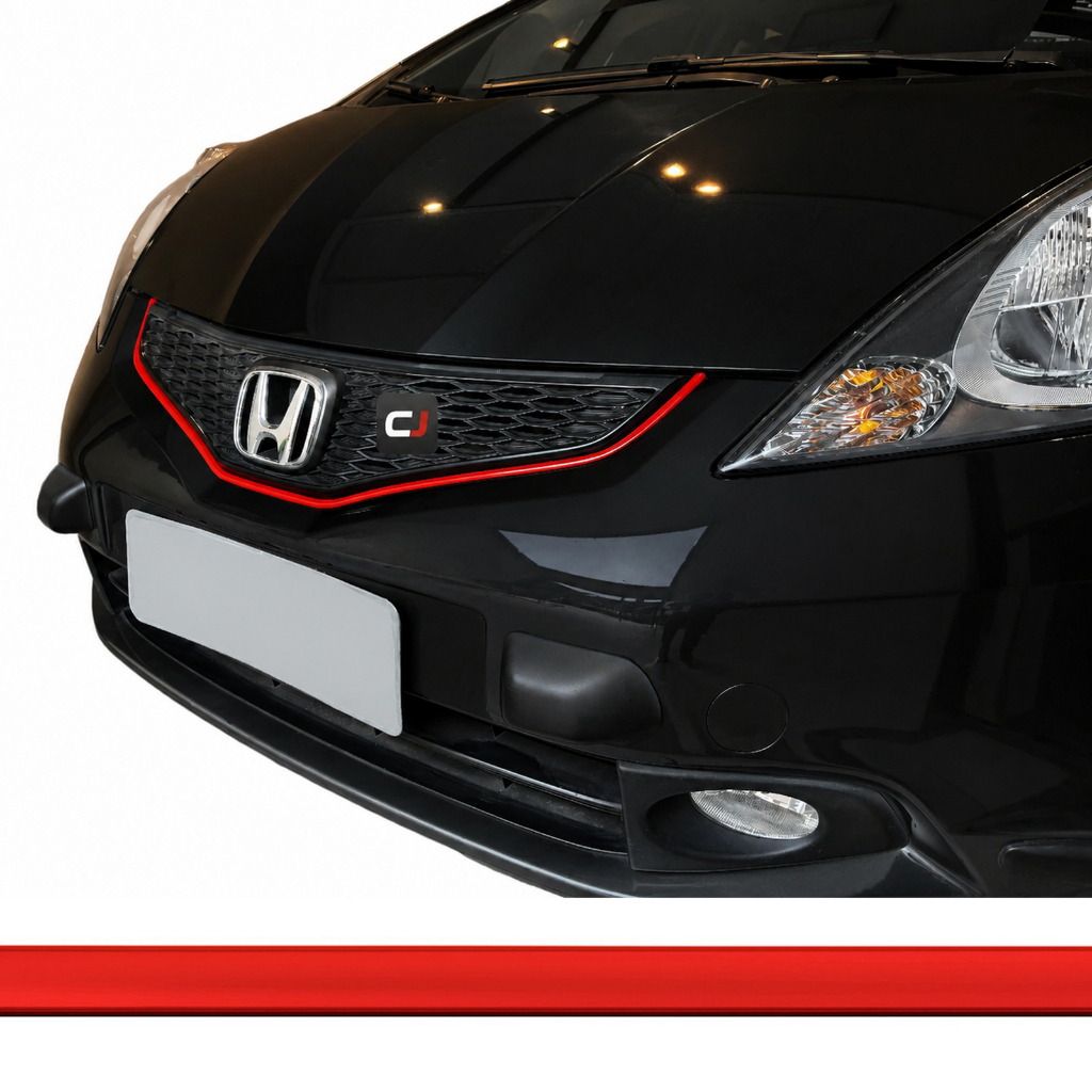 Friso Aplique Grade Vermelho Dianteira Honda Fit 2009 A 2012