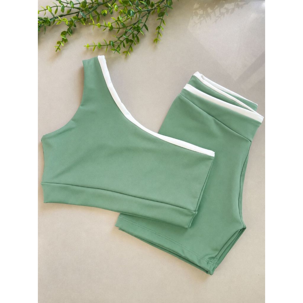 Conjunto Fitness Feminino Poliamida Zero Transparência Modelador Academia