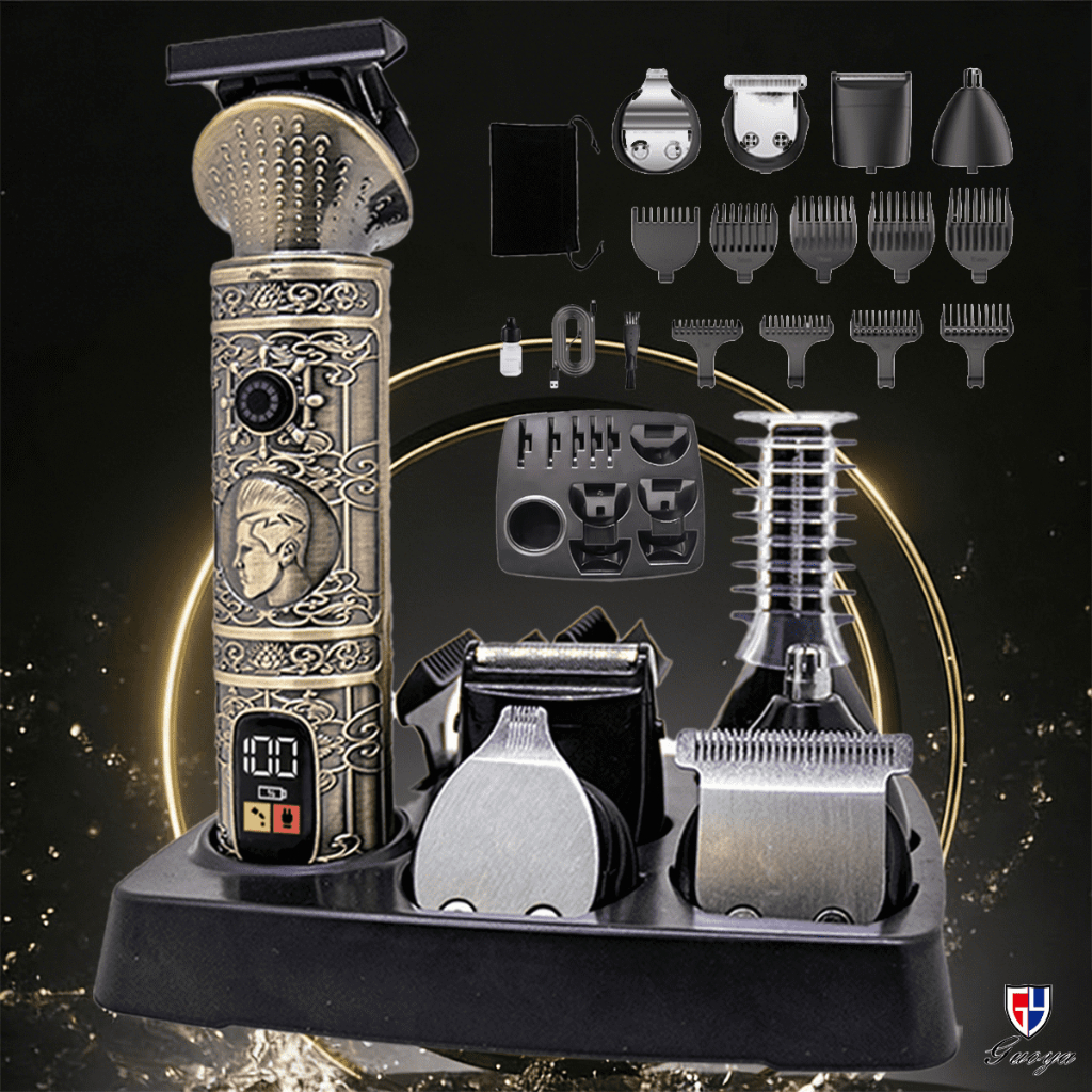 Máquina De Barbear 47 Em 1 Para Homens - Barbeador Elétrico Multifuncional Com Base De Carregamento