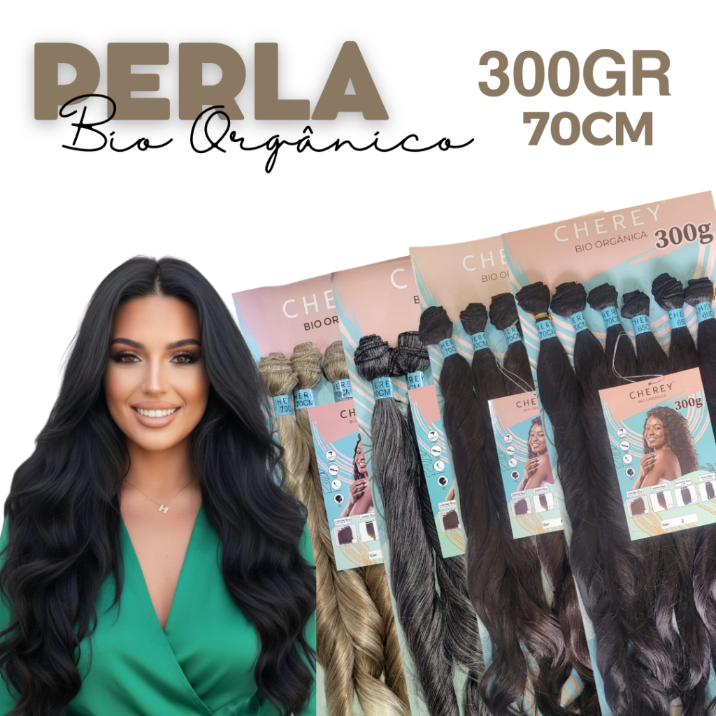 Cabelo Fibra Bio Orgânica Liso Ondulado Perla 70cm na Tela