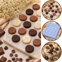 1~10 FORMA SIMPLES PLAQUINHA REDONDA LISA 9745 (G3) ACETATO BWB PARA BOMBONS E DOCES DE CHOCOLATE(CHOCO)