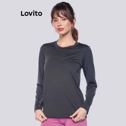 Lovito Blusa Manga Longa Academia Esportivo Feminino SEB1283BRL1313
