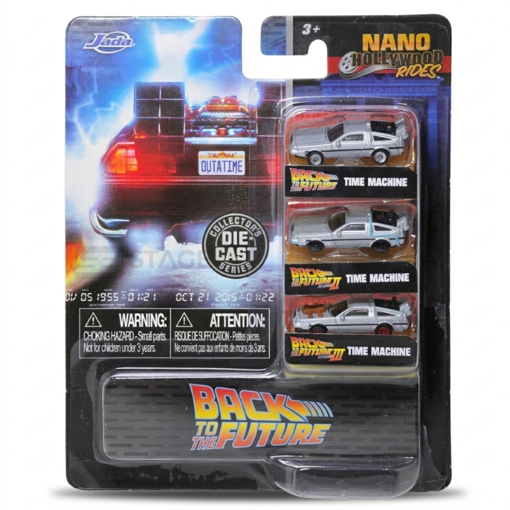 Miniaturas Pack 03 Nano De Volta Para O Futuro DeLorean 4cm Jada