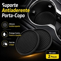 Kit de 2 Bases Para Copo Porta-Copos De Carro De Borracha Macia
