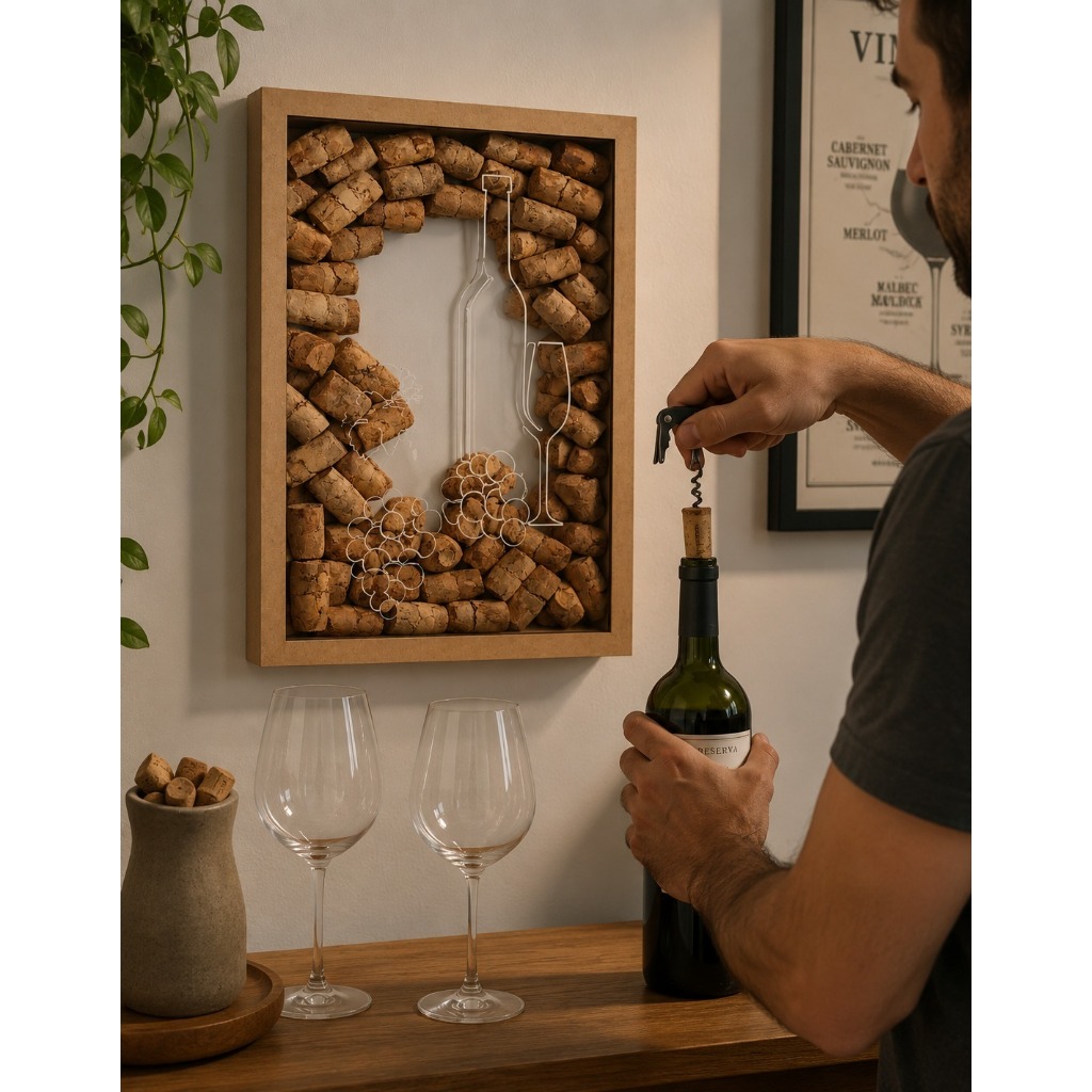 Porta Quadro Rolhas De Vinho Para Parede Mdf Cru Porta Rolhas De Vinho
