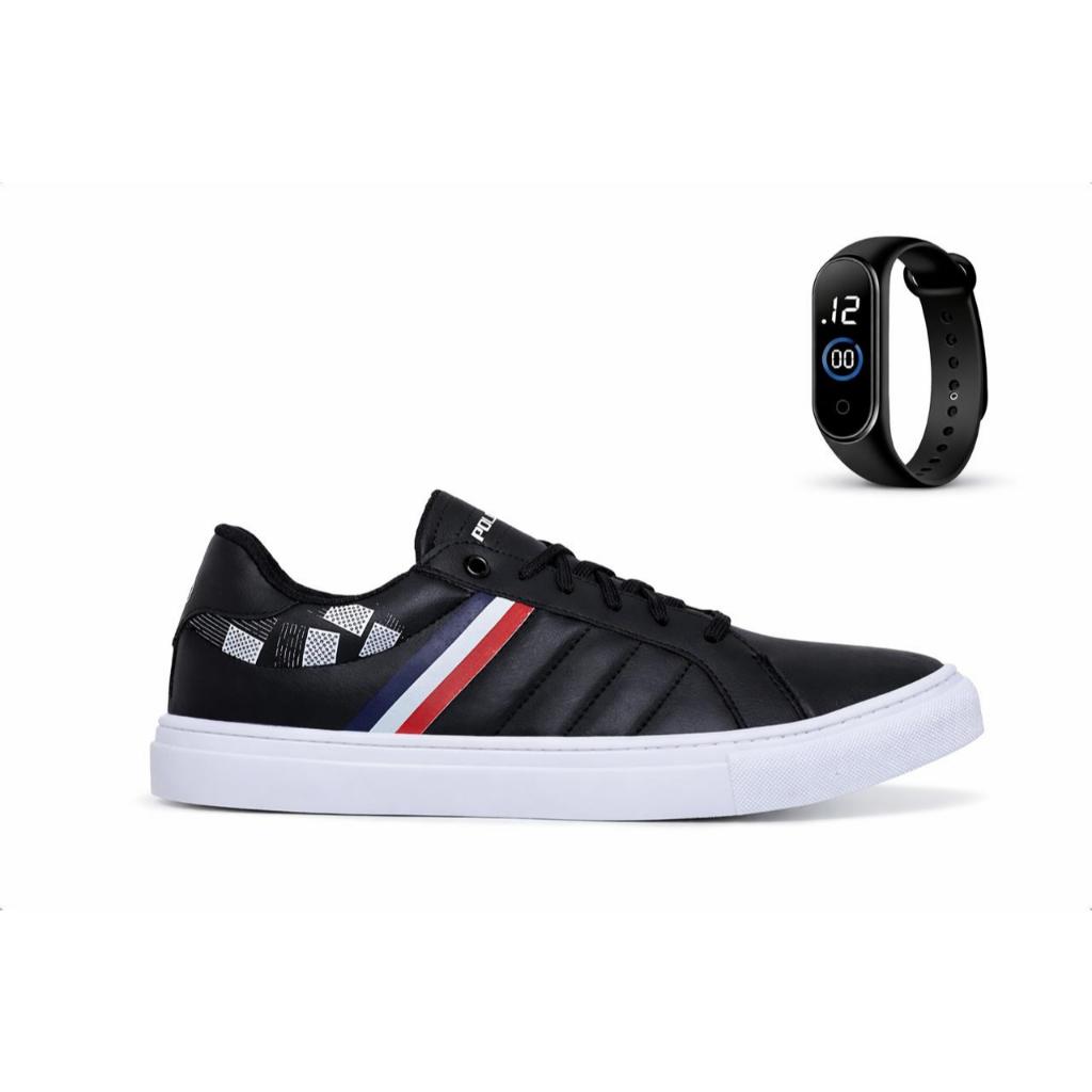 Sapatênis POLO TEN Masculino Esportivo Promoçâo+relogio digital