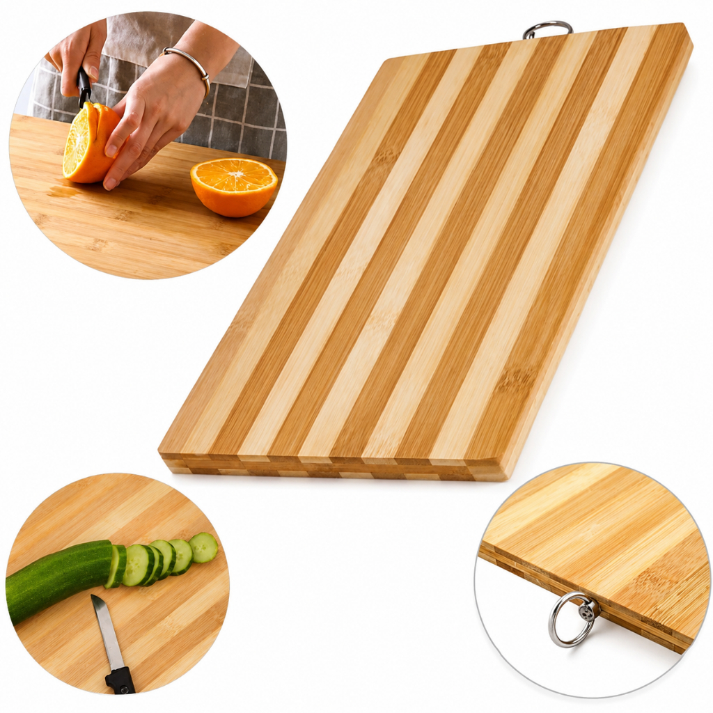 Tábua de Corte Madeira Retangular Cozinha e Churrasco Resistente 30CMX20CM