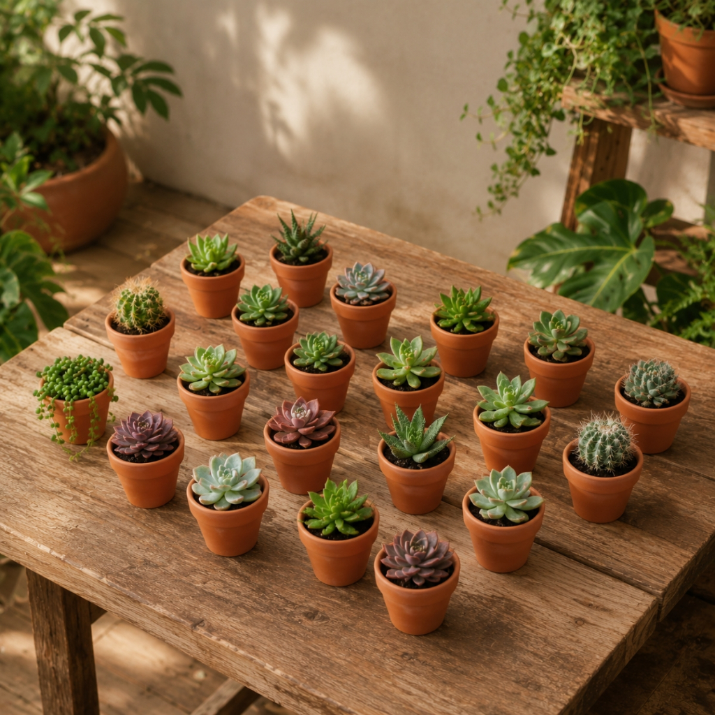 Kit 20 Mini Vasinho de Barro 5X4cm Cerâmica Cachepô Suculenta P/ Jardinagem Artesanal