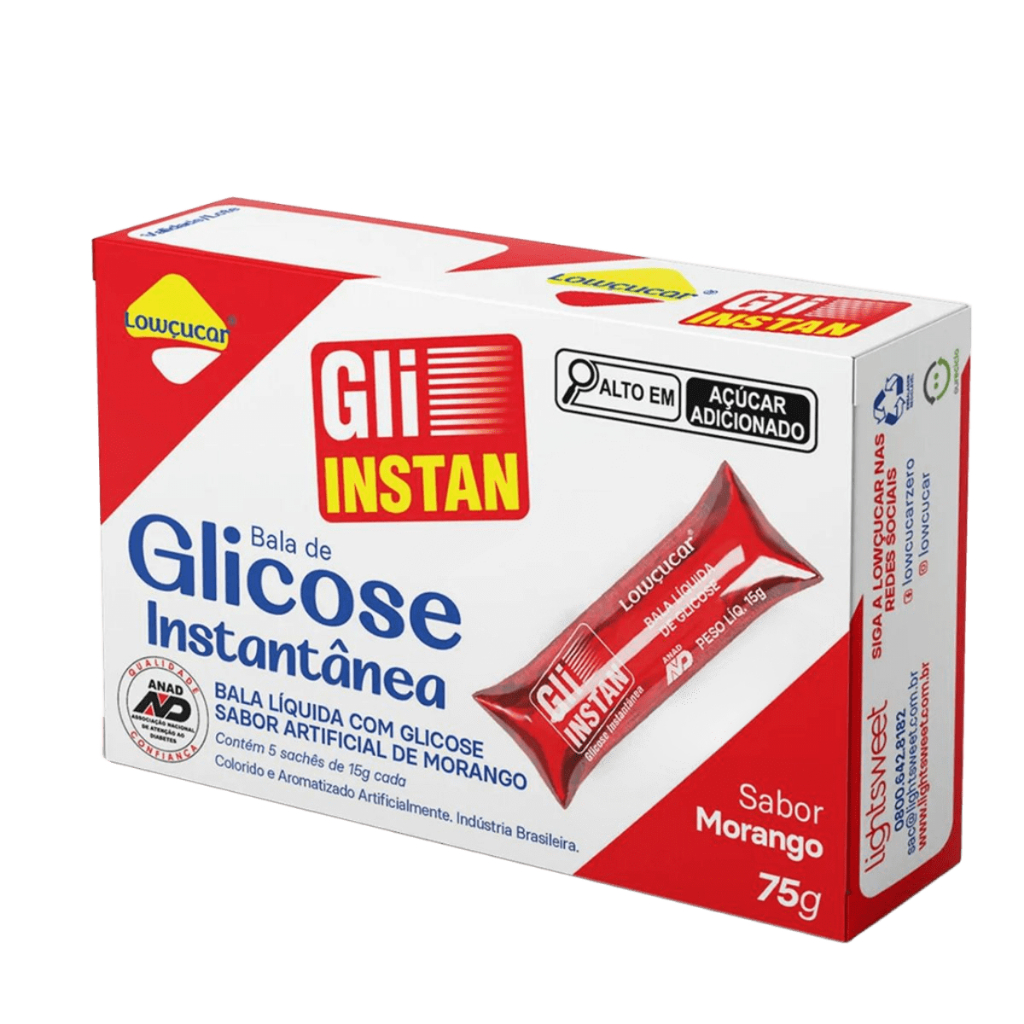 Detalhes do Gli-Instan Glicose Instantânea Cartuchos de 5 unid de 15g Lowçucar - Sabores