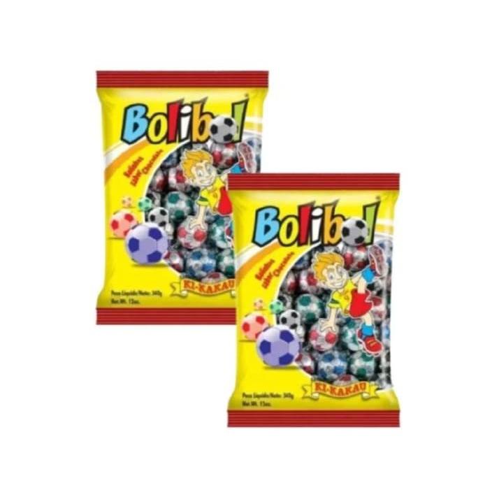 Kit Bolibol Chocolate Ki-Kakau / Contem 2 Pacotes com 340g Bolinhas de futebol Festas Sacolinhas